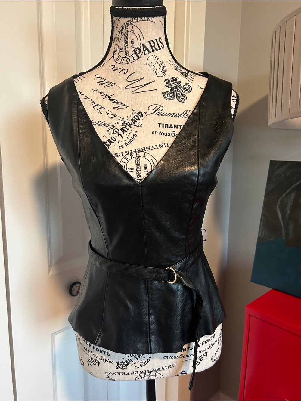 NWT Sleeveless Faux Leather Peplum Vest by Zara